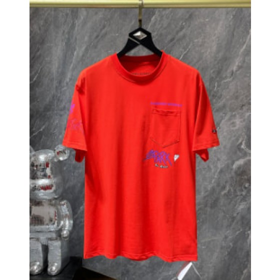 Chrome Hearts Red "Spark" Graffiti Pocket Tee