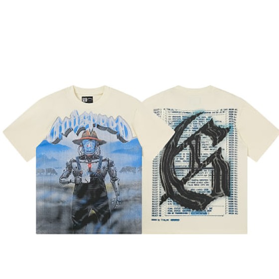 Godspeed American rock street style washed retro short-sleeved T-shirt