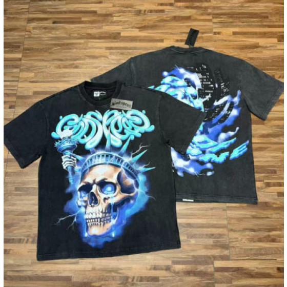 Godspeed American rock street style washed retro short-sleeved T-shirt