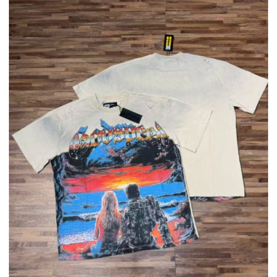 Godspeed American rock street style washed retro short-sleeved T-shirt